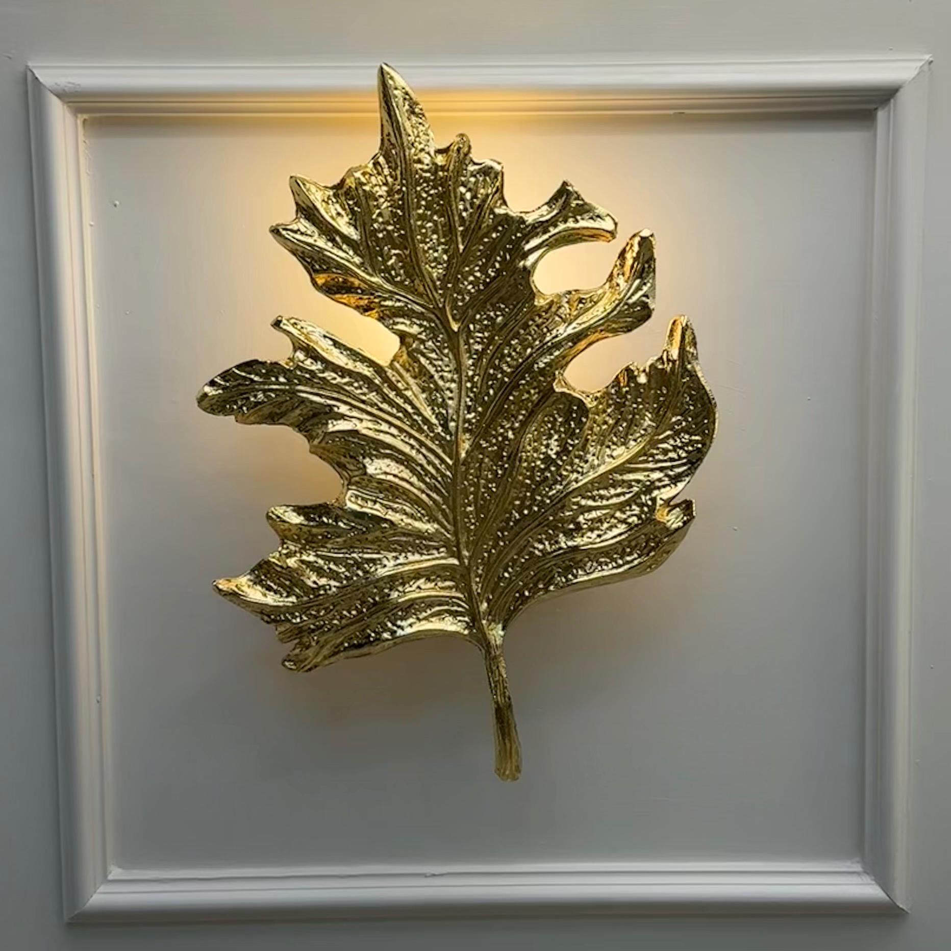 Antique Gold Leaf Wall Sconce, Decorative Botanical E14 Wall Light for Bedroom, Hallway, Living Room, and Entryway