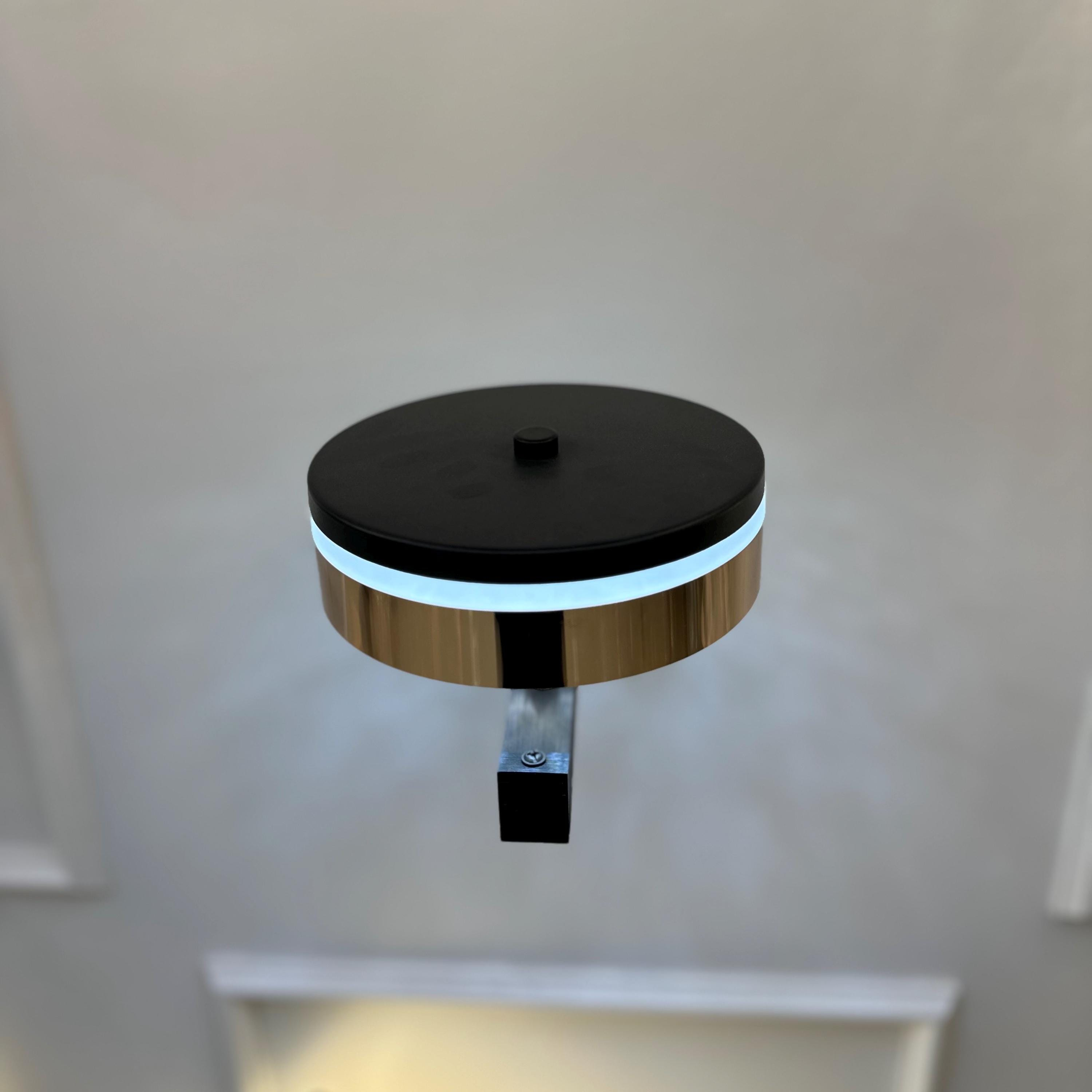 Rose Gold and Matte Black Crystal LED Wall Sconce, Modern 3 Color Wall Light for Bedroom, Hallway, Living Room, and Bedside