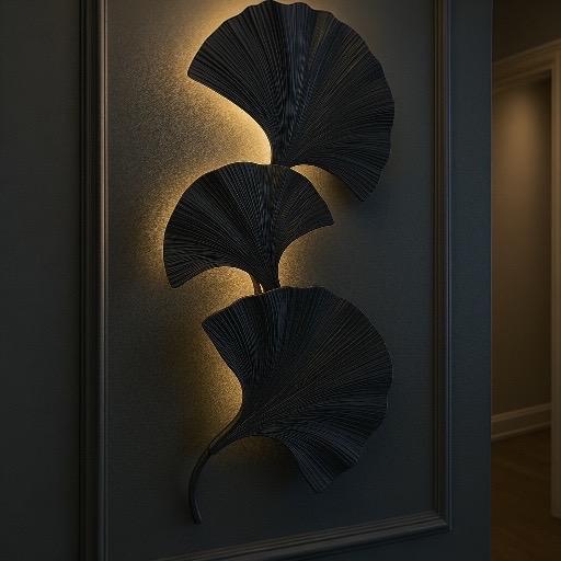 Antique Gold Triple Ginkgo Leaf Wall Sconce, Decorative Botanical E14 Wall Light for Bedroom, Hallway, Living Room, and Entryway